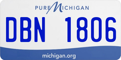 MI license plate DBN1806