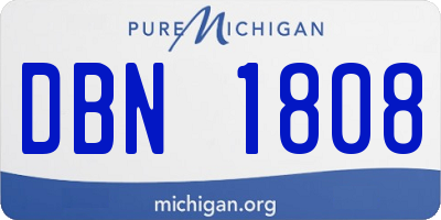 MI license plate DBN1808