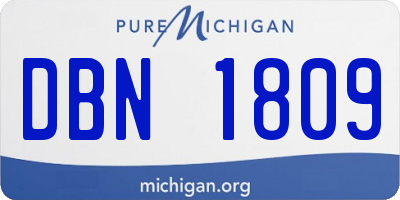 MI license plate DBN1809