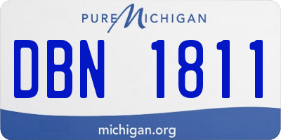 MI license plate DBN1811