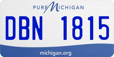 MI license plate DBN1815
