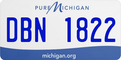 MI license plate DBN1822