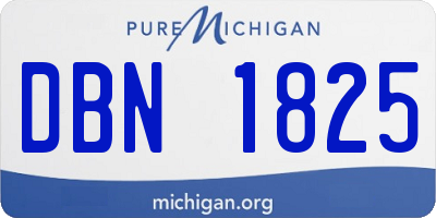 MI license plate DBN1825