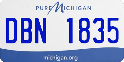 MI license plate DBN1835