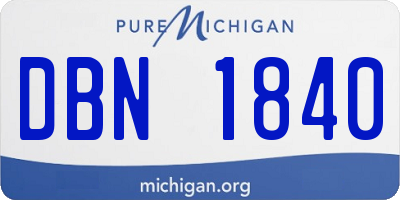 MI license plate DBN1840