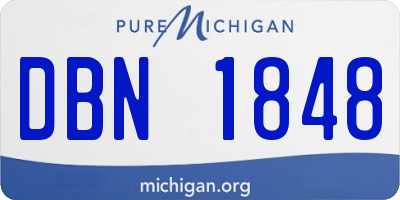 MI license plate DBN1848