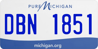 MI license plate DBN1851
