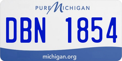 MI license plate DBN1854