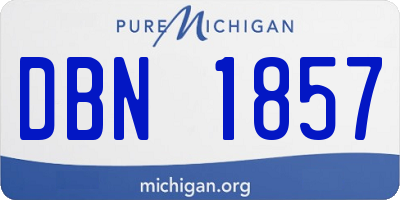 MI license plate DBN1857