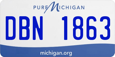 MI license plate DBN1863