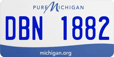 MI license plate DBN1882