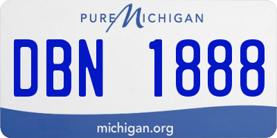 MI license plate DBN1888