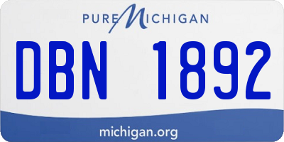MI license plate DBN1892