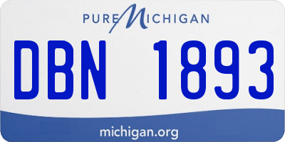 MI license plate DBN1893