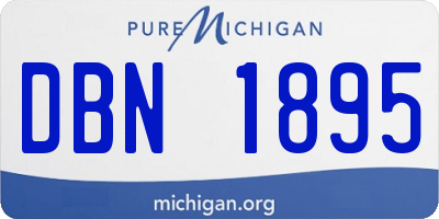 MI license plate DBN1895