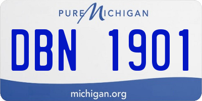 MI license plate DBN1901