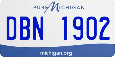 MI license plate DBN1902
