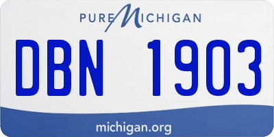 MI license plate DBN1903