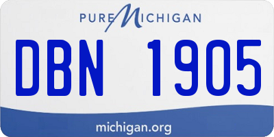 MI license plate DBN1905