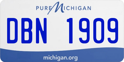 MI license plate DBN1909