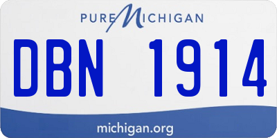 MI license plate DBN1914