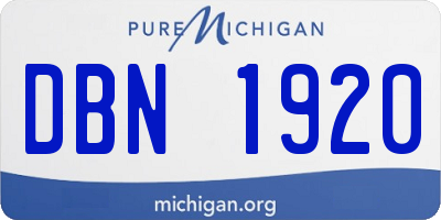 MI license plate DBN1920