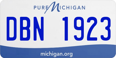 MI license plate DBN1923