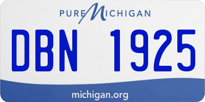 MI license plate DBN1925
