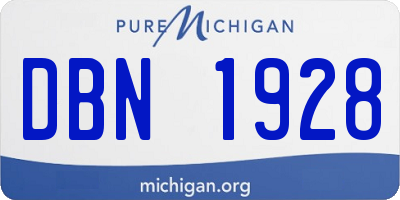 MI license plate DBN1928