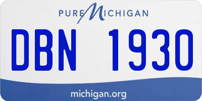 MI license plate DBN1930