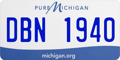 MI license plate DBN1940