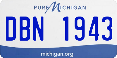 MI license plate DBN1943