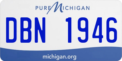 MI license plate DBN1946