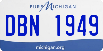 MI license plate DBN1949