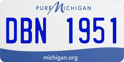 MI license plate DBN1951