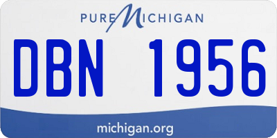 MI license plate DBN1956