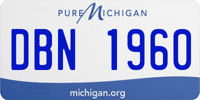 MI license plate DBN1960