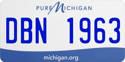 MI license plate DBN1963