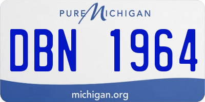 MI license plate DBN1964