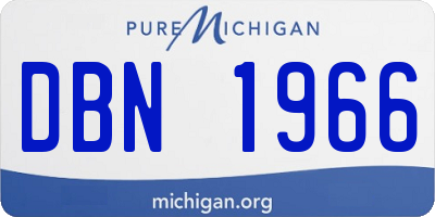 MI license plate DBN1966