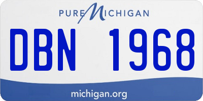 MI license plate DBN1968