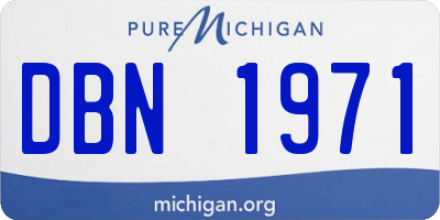 MI license plate DBN1971