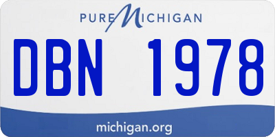 MI license plate DBN1978