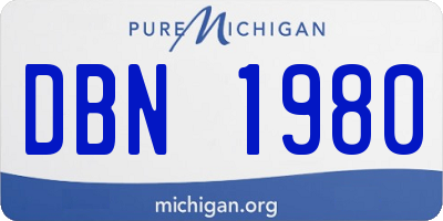 MI license plate DBN1980