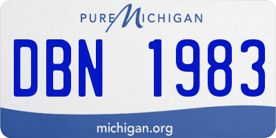 MI license plate DBN1983