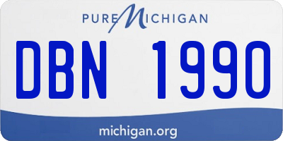 MI license plate DBN1990