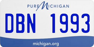 MI license plate DBN1993