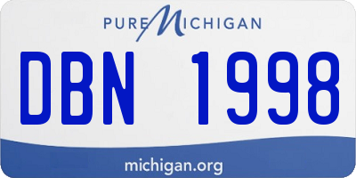 MI license plate DBN1998