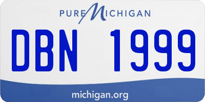 MI license plate DBN1999
