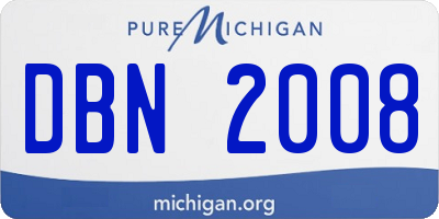MI license plate DBN2008